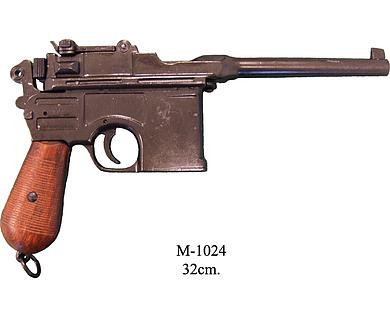 Mauser (Pistole) schwarz m.Holzgriff roh