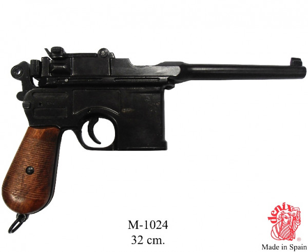 Mauser (Pistole) schwarz m.Holzgriff lackiert