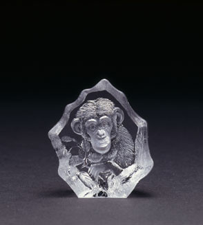 Mats Jonasson Miniatur-Kristal Affe