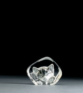 Mats Jonasson Miniatur-Kristal Katze