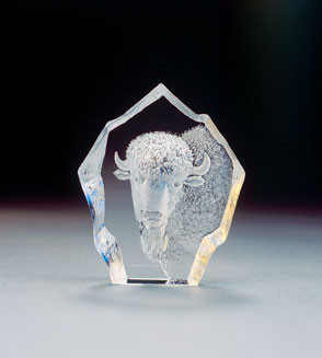 Mats Jonasson Miniatur-Kristal Büffel